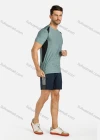 Wholesale Men's Sporty Colorblock Short Sleeve Slim Fit Round Neck Stretch Tee - Liuhuamall