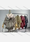 Wholesale Women's Causal Fashion Plain Tassel Knitted Fuzzy Cape - Liuhuamall