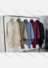 Wholesale Women's Causal Fashion High Neck Knit Plain Cape - Liuhuamall