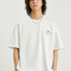 Men's Fashion 100%Cotton Round Neck Short Sleeve Letter Graphic Label Drop Shoulder T-shirts White Clothing Wholesale Market -LIUHUA