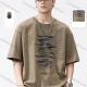 Wholesale Men's Fashion Round Neck Half Sleeve Letter Graphic Drop Shoulder T-shirts Coffee Clothing Wholesale Market Liuhua