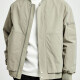 Men's Casual Plain Long Sleeve Drop Shoulder Zipper Patch Pocket Baseball Jacket Laurel Green Clothing Wholesale Market -LIUHUA
