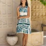 Wholesale Women's Casual Leaf Print Sleeveless Woven Knee Length Tank Dress 2407282# preview
