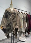 Wholesale Women's Causal Fashion Houndstooth Fuzzy Cape - Liuhuamall