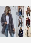 Wholesale Women's Causal Fashion Fuzzy Plain Cape - Liuhuamall