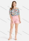 Wholesale Women's Summer Off Shoulder Ruffle Floral Print Crop Top - Liuhuamall