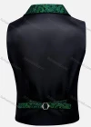Wholesale Men's Vintage Lapel Single Breasted Embroidered Silky Waistcoat - Liuhuamall