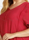 Wholesale Women's Plain Linen Short Sleeve Hanky Hem Midi Dress - Liuhuamall