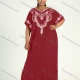 Wholesale Women's African Plus Size Vintage Round Neck Robe Batwing Sleeve Floral Embroidery Plain Kaftan Dress 4# Clothing Wholesale Market Liuhua