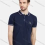 Wholesale Men's Short Sleeve Striped Trim Embroidery Slim Fit Casual Polo Shirt preview