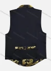 Wholesale Men's Vintage Lapel Gold Thread Embroidery Single Breasted Silky Waistcoat - Liuhuamall