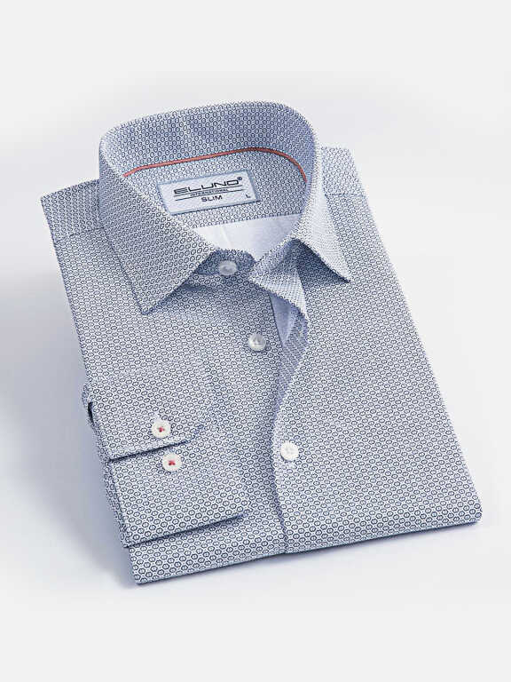 Men's Bussiness Long Sleeve Collared Button Down Allover Print Shirts, Clothing Wholesale Market -LIUHUA, All Categories