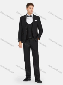 Wholesale Men's Formal Lapel Plain Pockets Blazer & Vest & Pant 3 Pieces Suit Sets, LIUHUA CLOTHING WHOLESALE