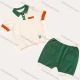 Wholesale Kids Casual Short Sleeve Colorblock Polo Shirts & Shorts Knit 2 Piece Sets MB21BTZ459# Green Clothing Wholesale Market Liuhua