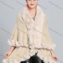 Wholesale Women's Open Front Cashmere Double Layer Faux Fur Shawl preview