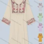 Wholesale Women's Front Ties Notched Neck Cape Pearls Beaded Sleeve Floral Midi Dress 1309-9866# preview