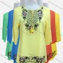 Wholesale Women's Casual Floral Embroidery 3/4 Sleeve Tie Neck Tunic preview