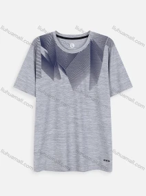 Wholesale Men's Athletic Workout Sporty Breathable Short Sleeve Geometrict Print T-shirt H838#, LIUHUA CLOTHING WHOLESALE