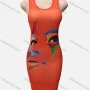 Wholesale Women's Casual Cold Shoulder Graphic Print Tank Dress preview