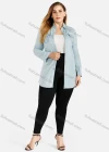Wholesale Women's Casual Long Sleeve Flap Pocket Button Front Long Denim Shirt - Liuhuamall