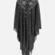 Women's Vintage Islamic Muslim Floral Rhinestone Pearl Decor Applique Midi Kaftan Black Clothing Wholesale Market -LIUHUA