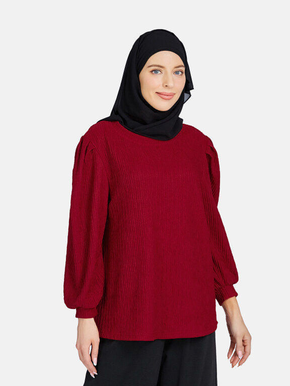 Women's Casual Plain Long Sleeve Blouse, Clothing Wholesale Market -LIUHUA, blouses