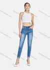 Wholesale Women's Casual Portrait Lines Distressed High Waist Skinny Fit Jean - Liuhuamall