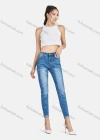 Wholesale Women's Casual Portrait Lines Distressed High Waist Skinny Fit Jean - Liuhuamall