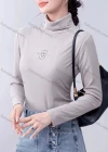 Wholesale Women's Casual Letter Print Turtleneck Long Sleeve Top - Liuhuamall