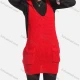 Wholesale Women's Casual Sleeveless V Neck Patch Pockets Knit Tunic 851# Red Clothing Wholesale Market Liuhua