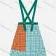 Wholesale Girls' Casual Plaid Colorblock Spaghetti Strap Knit Skirt MB22ALQ628# Blue&Green&Orange Clothing Wholesale Market Liuhua