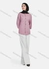 Wholesale Women's Casual Plain Button Down 3/4 Sleeve Shirt 1242# - Liuhuamall