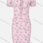 Wholesale Women's Sexy Off Shoulder Lace Up Floral Print Ruched Hem Bodycon Short Dress preview