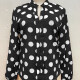 Women's Casual Stand Collar Long Sleeve Polka Dot Curved Hem Blouse 10# Clothing Wholesale Market -LIUHUA