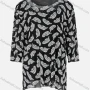 Wholesale Women's Casual Round Neck 3/4 Sleeve Rhinestone Allover Print T-Shirt preview