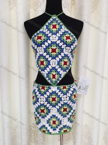 Wholesale Women's Casual Hollow Out Halter Sleeveless Top & Bodycon Short Skirt, LIUHUA CLOTHING WHOLESALE