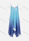 Wholesale Women's Striped Gradient Handkerchief Knitted Cami Dress - Liuhuamall