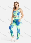 Wholesale Women's Tie-Dye Venetian Cut And Sew Racer Back Tank Top With Leggings - Liuhuamall