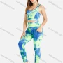 Wholesale Women's Tie-Dye Venetian Cut And Sew Racer Back Tank Top With Leggings preview