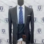 Wholesale Men's Business Double Breasted Plain Blazer&Vest&Pants Formal Suit 3 Piece Sets 788-Black# preview