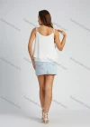 Wholesale Women's Chiffon Plain Casual Layered Hem Cami Top - Liuhuamall