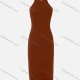 Wholesale Women's Sexy Spaghetti Strap Open Back Cross Straps Plain Bodycon Dress 33# Clothing Wholesale Market Liuhua