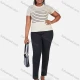 Wholesale Women's Plus Size Elastic Waist Rhinestone Plain Casual Straight Leg Pants Black Clothing Wholesale Market Liuhua