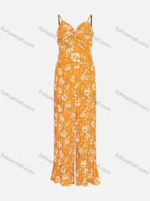 Wholesale Women's Boho Twist Zipper Back Crop Cami Top & Floral Print Pleated Pant Sets, LIUHUA CLOTHING WHOLESALE