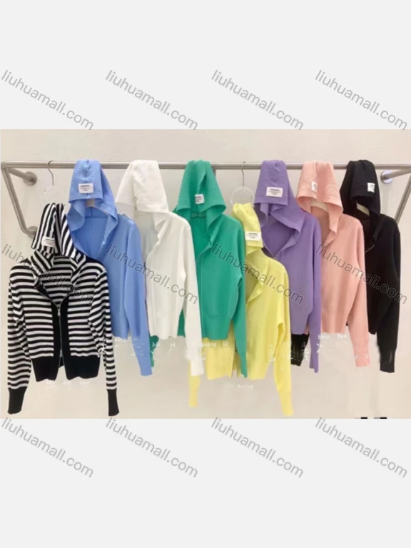 Wholesale Women's Casual Hooded Zipper Plain Knitted Jackets M904#