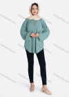 Wholesale Women's Keyhole Neck Loose Fit Plain Long Sleeve Curved Hem Tunic - Liuhuamall