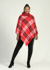 Wholesale Women's Collared Plaid Print Pullover Capes - Liuhuamall