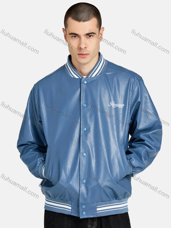 Men's PU Leather Baseball Jacket