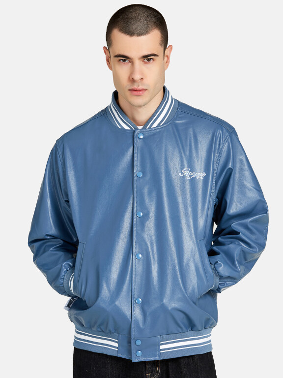 Men's PU Leather Baseball Jacket, Clothing Wholesale Market -LIUHUA, Jackets