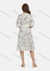 Wholesale Women's Casual Elastic Cuff Pearl Decor Floral Print Lace Up Dress 28523# - Liuhuamall